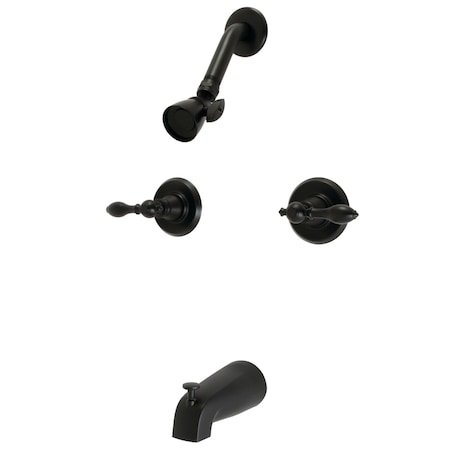 Kingston Brass KB240ACL Two-Handle Tub and Shower Faucet, Matte Black KB240ACL